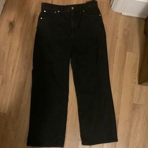 Madewell Slim Wide Leg Crop Jeans 30 Black